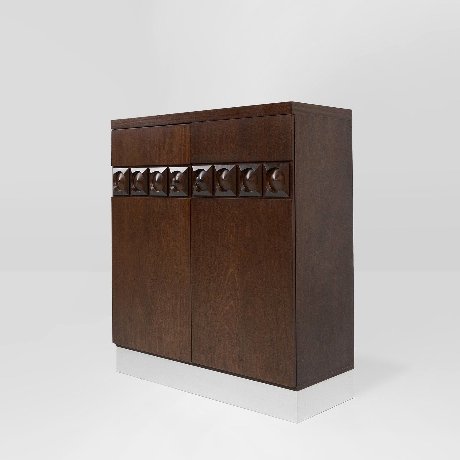 Brutalist geometrical seventies bar cabinet or high-board, Belgium -img